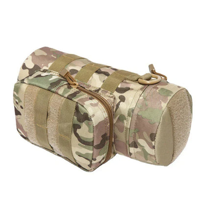 Tactical Insulated MOLLE Water Bottle Pouch with Front Zipper Pocket