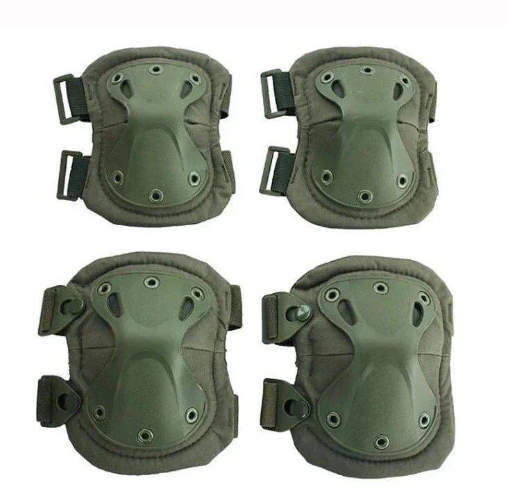 Tactical Knee and Elbow Pads with TPU Shells and Adjustable Straps
