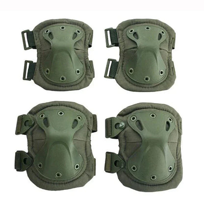 Tactical Knee and Elbow Pads with TPU Shells and Adjustable Straps