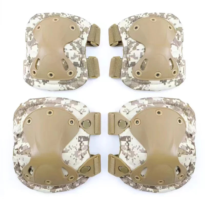 Tactical Knee and Elbow Pads with TPU Shells and Adjustable Straps