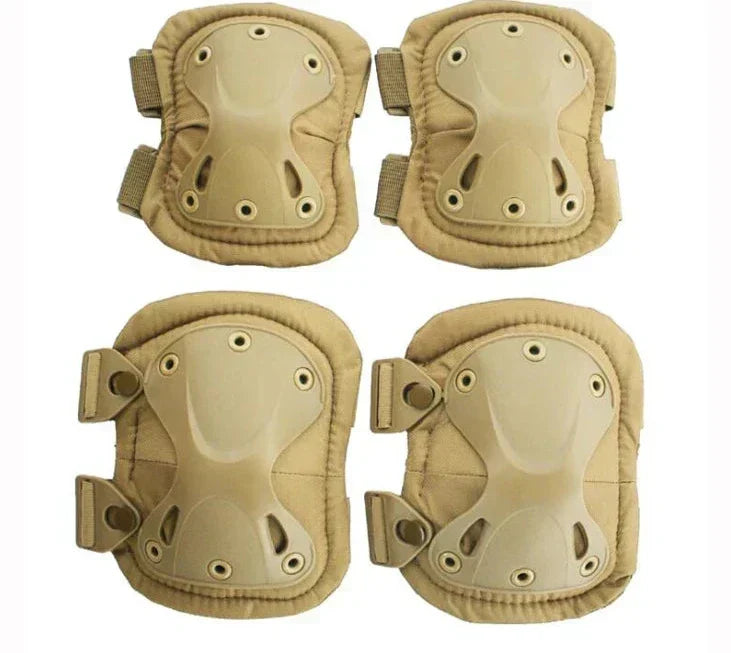 Tactical Knee and Elbow Pads with TPU Shells and Adjustable Straps