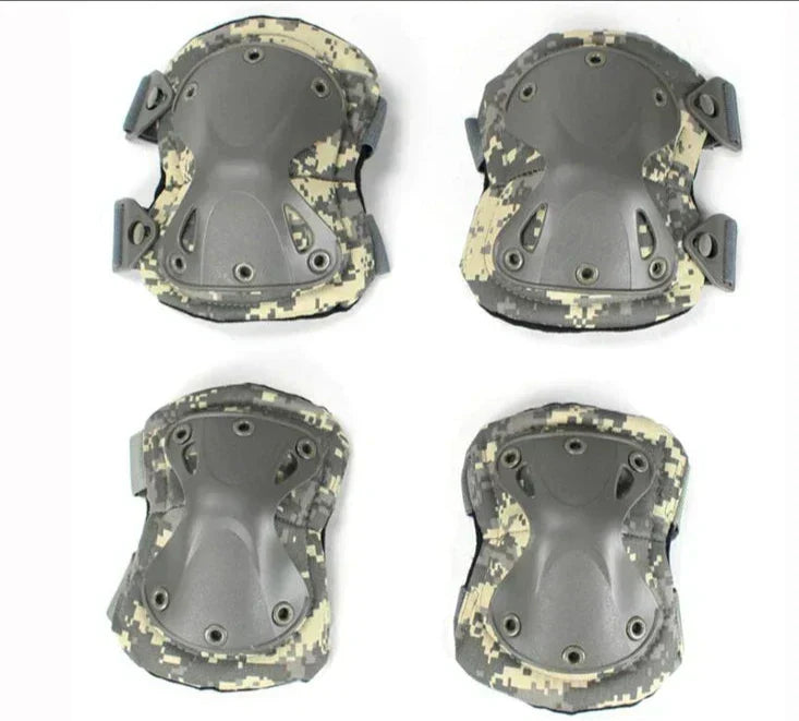 Tactical Knee and Elbow Pads with TPU Shells and Adjustable Straps