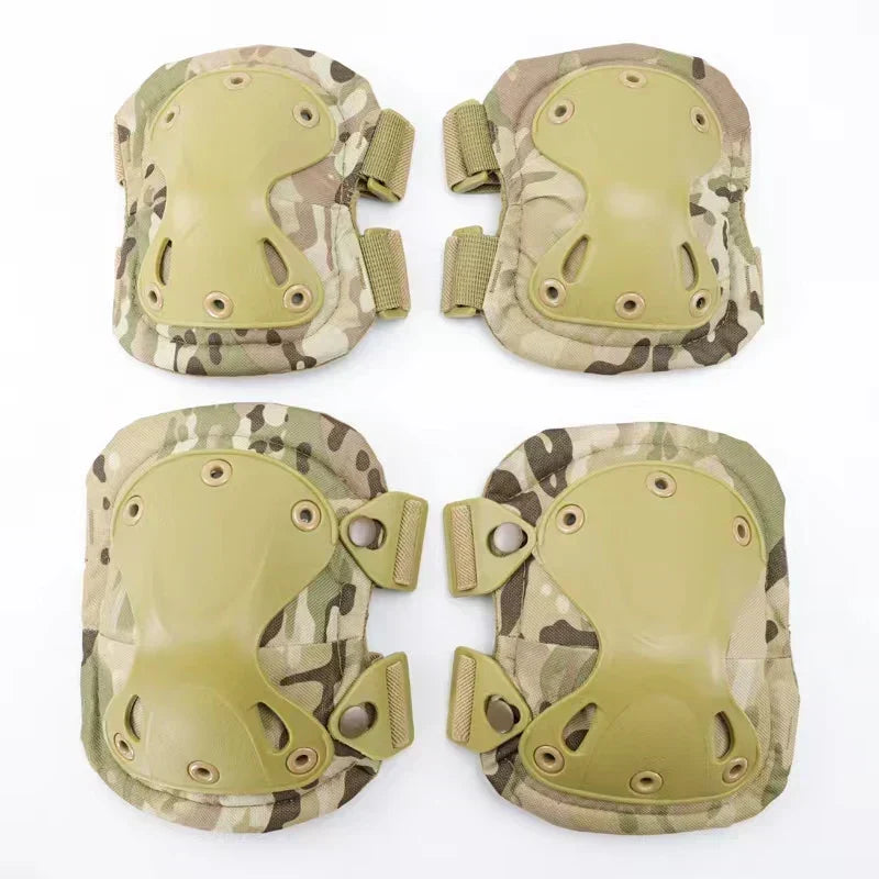 Tactical Knee and Elbow Pads with TPU Shells and Adjustable Straps