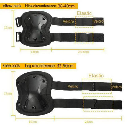 Tactical Knee and Elbow Pads with TPU Shells and Adjustable Straps