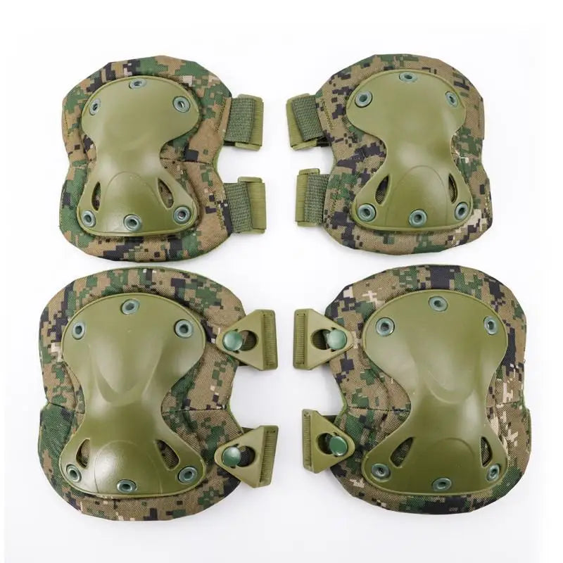 Tactical Knee and Elbow Pads with TPU Shells and Adjustable Straps