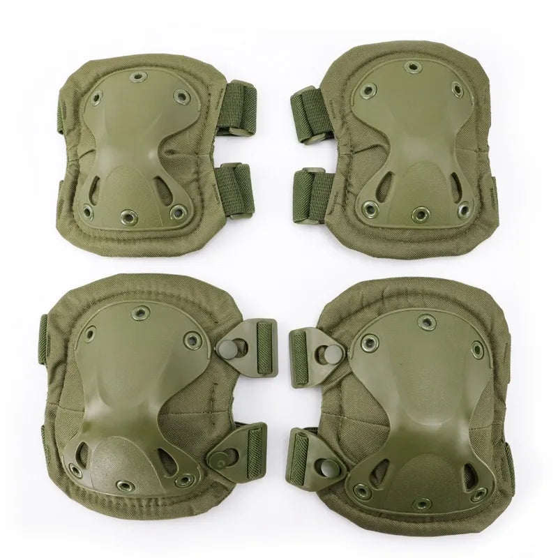 Tactical Knee and Elbow Pads with TPU Shells and Adjustable Straps
