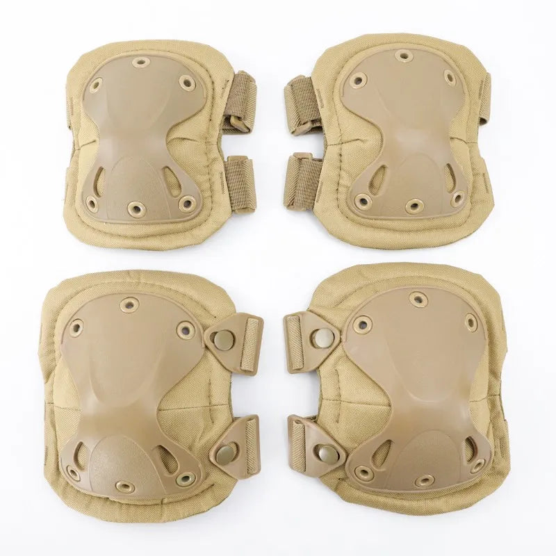 Tactical Knee and Elbow Pads with TPU Shells and Adjustable Straps