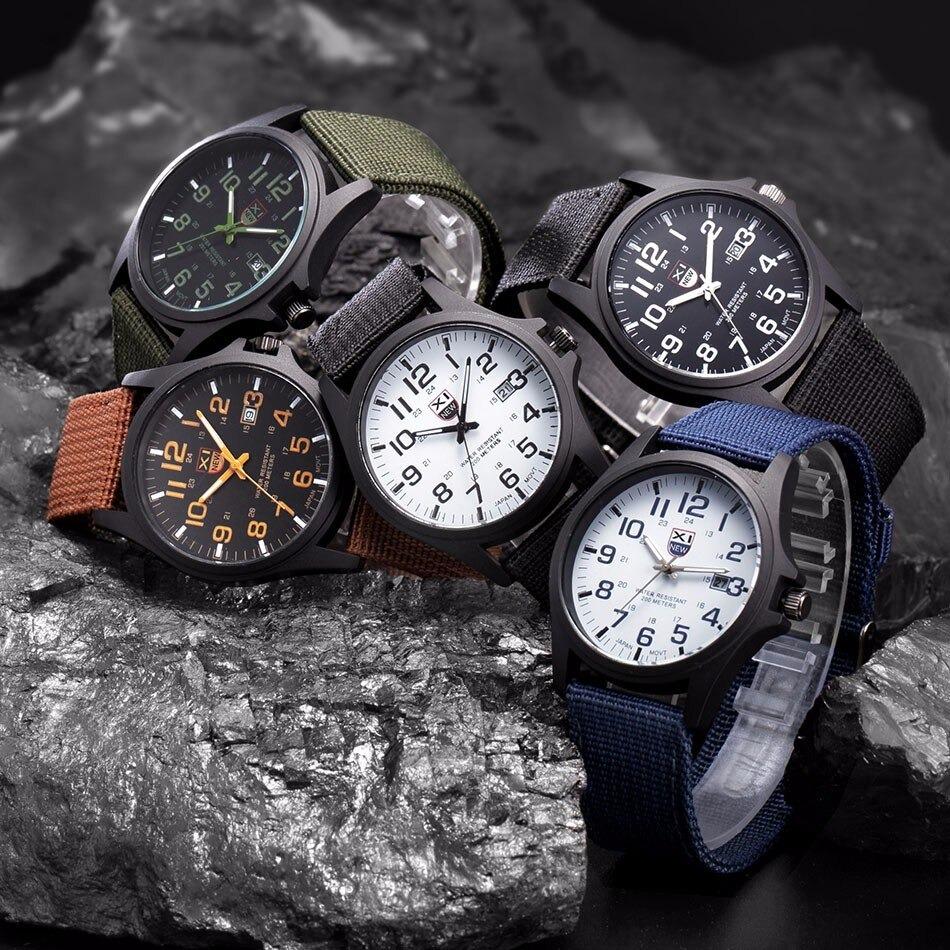 Tactical Men's Watch with LED Night Light and Shock Resistant Case
