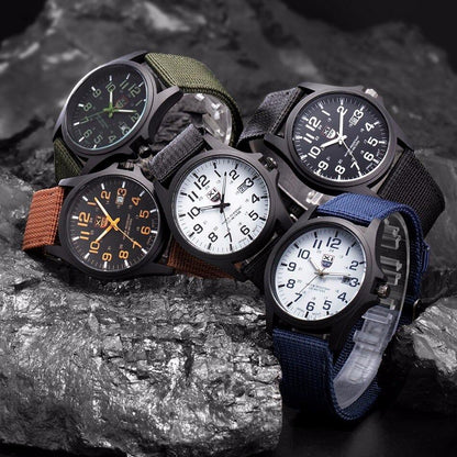 Tactical Men's Watch with LED Night Light and Shock Resistant Case