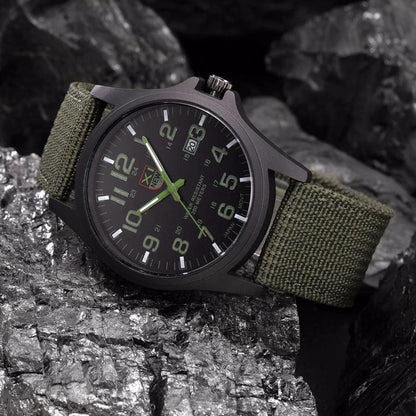 Tactical Men's Watch with LED Night Light and Shock Resistant Case