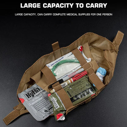Tactical Roll-Up EMT IFAK Pouch with MOLLE Compatibility and 500D Nylon
