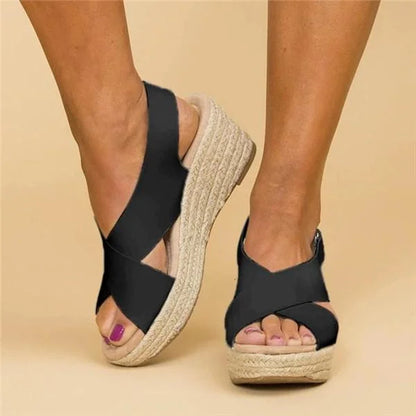 Taupe Women’s Espadrilles with Wedge Heel and Breathable Lightweight Design