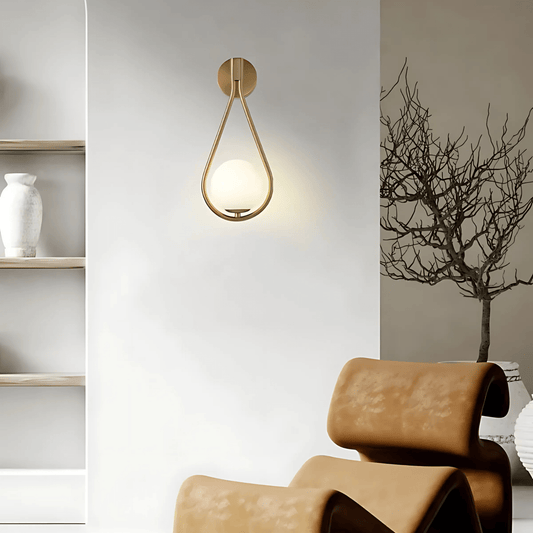 Teardrop Glass and Metal Wall Sconce