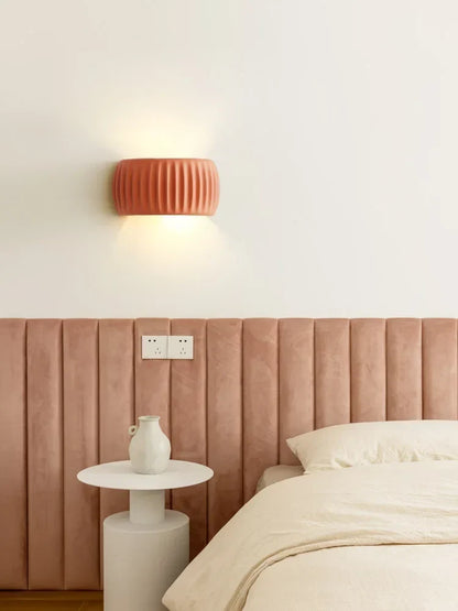 Textured Cream Resin E27 Wall Sconce