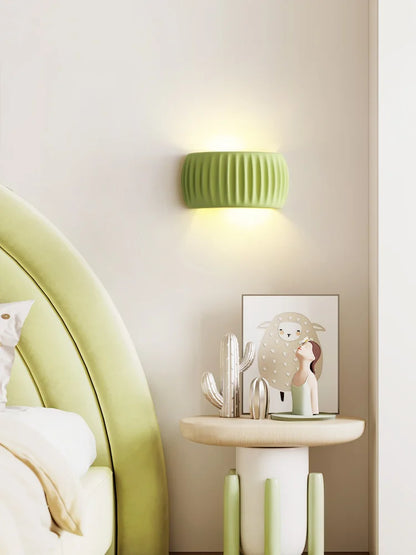 Textured Cream Resin E27 Wall Sconce