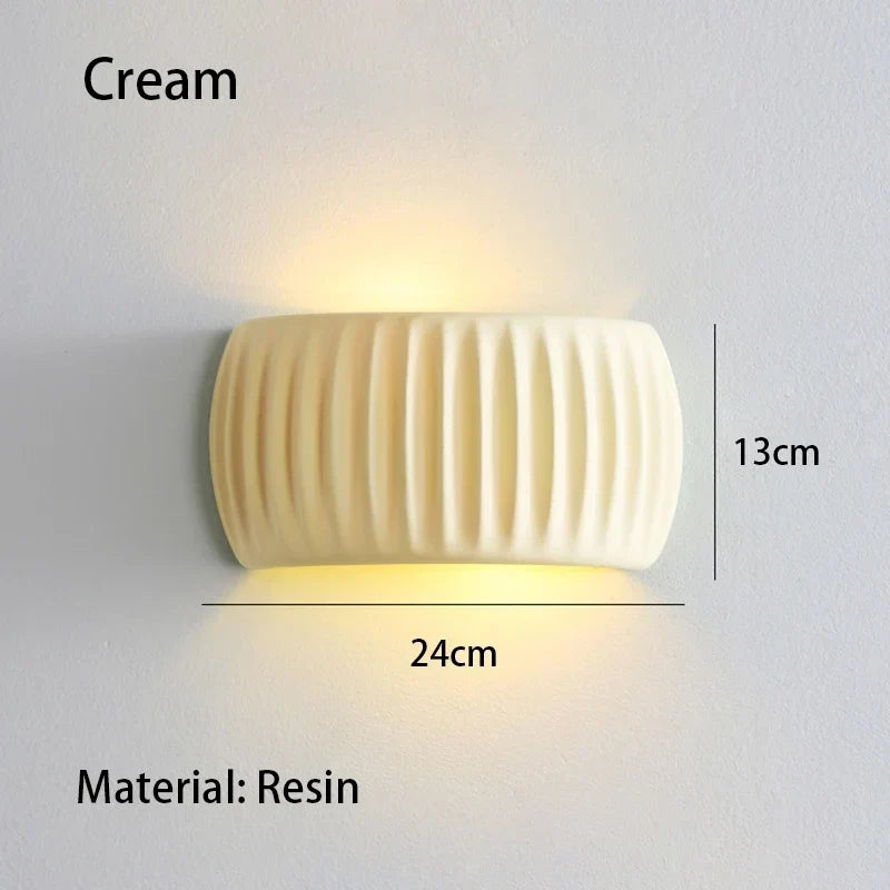 Textured Cream Resin E27 Wall Sconce
