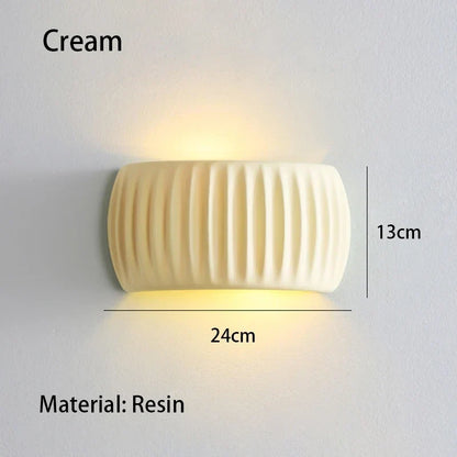 Textured Cream Resin E27 Wall Sconce