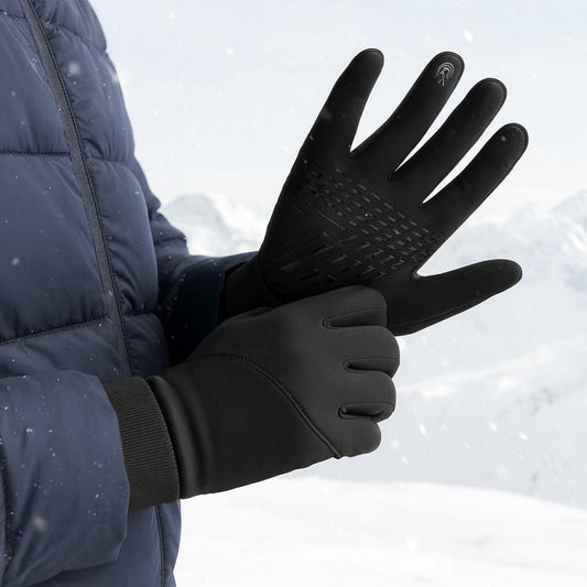 Thermal Winter Gloves with Touchscreen Fingers and Grip Palm