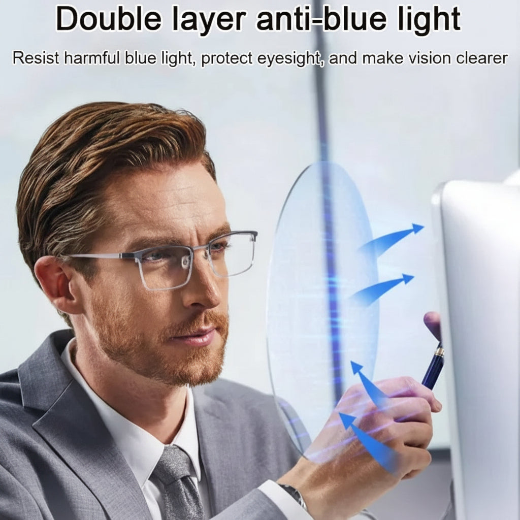 Titanium Reading Glasses with Matte Frame for Computer Use