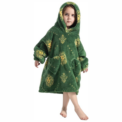 Toddler Hooded Blanket with Sleeves and Front Pockets