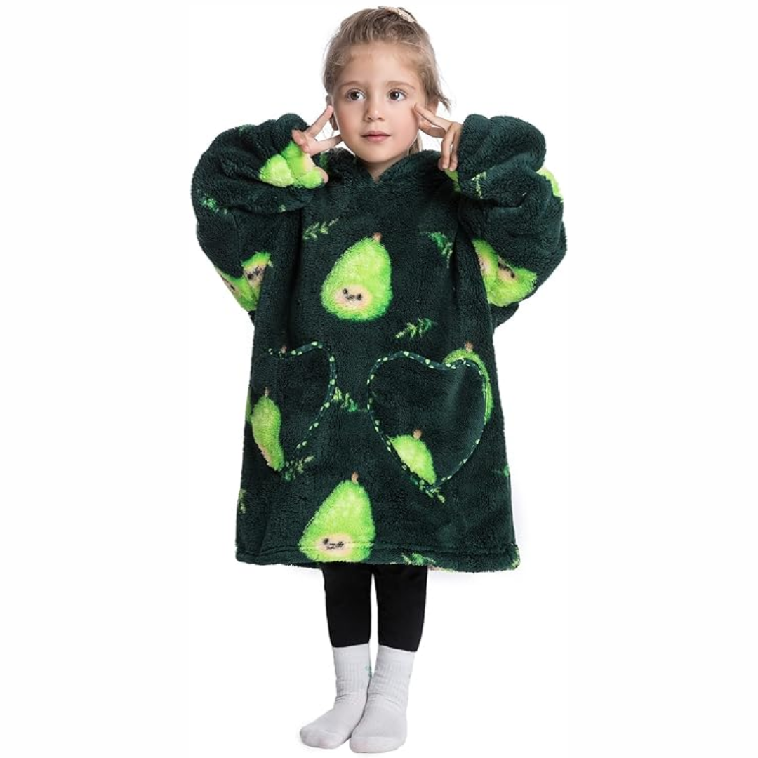 Toddler Hooded Blanket with Sleeves and Front Pockets
