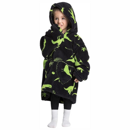 Toddler Hooded Blanket with Sleeves and Front Pockets
