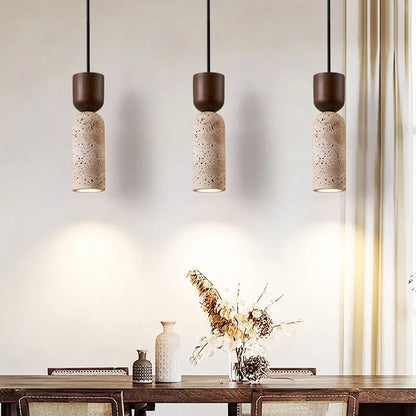 Travertine Wood Pendant LightTravertine Wood Pendant Light