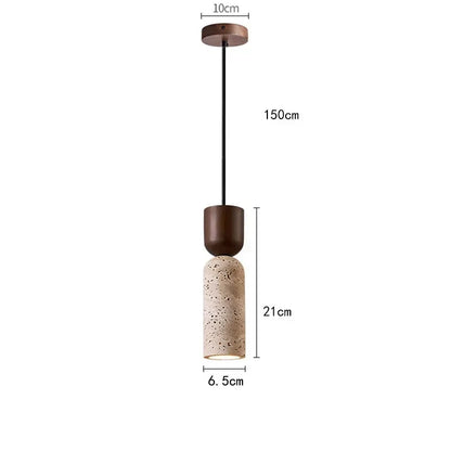 Travertine Wood Pendant LightTravertine Wood Pendant Light