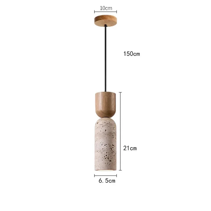 Travertine Wood Pendant LightTravertine Wood Pendant Light