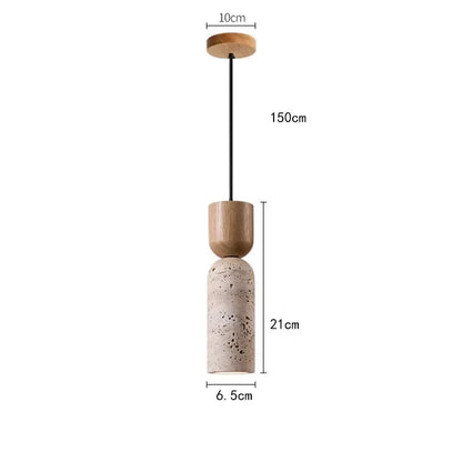 Travertine Wood Pendant LightTravertine Wood Pendant Light