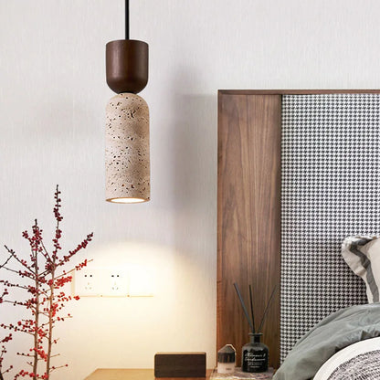 Travertine Wood Pendant LightTravertine Wood Pendant Light
