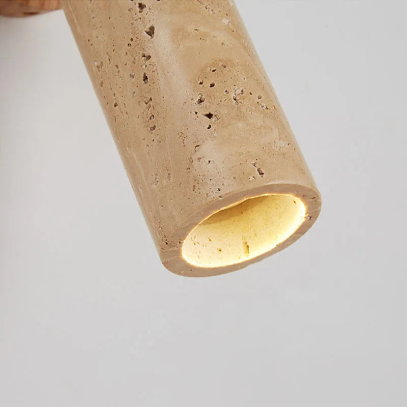 Travertine and Wood LED Wall Light