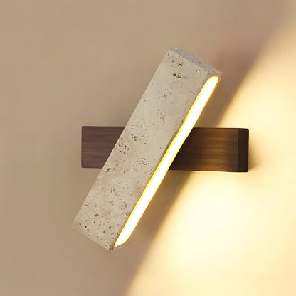 Travertine and Wood LED Wall Light for Modern Interiors