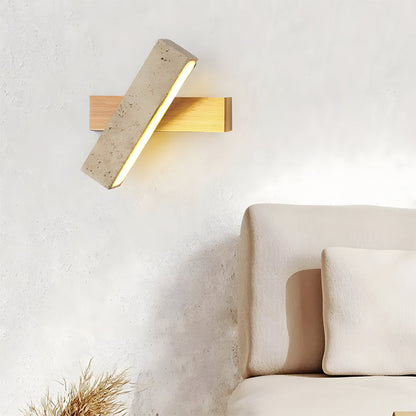 Travertine and Wood LED Wall Light for Modern Interiors