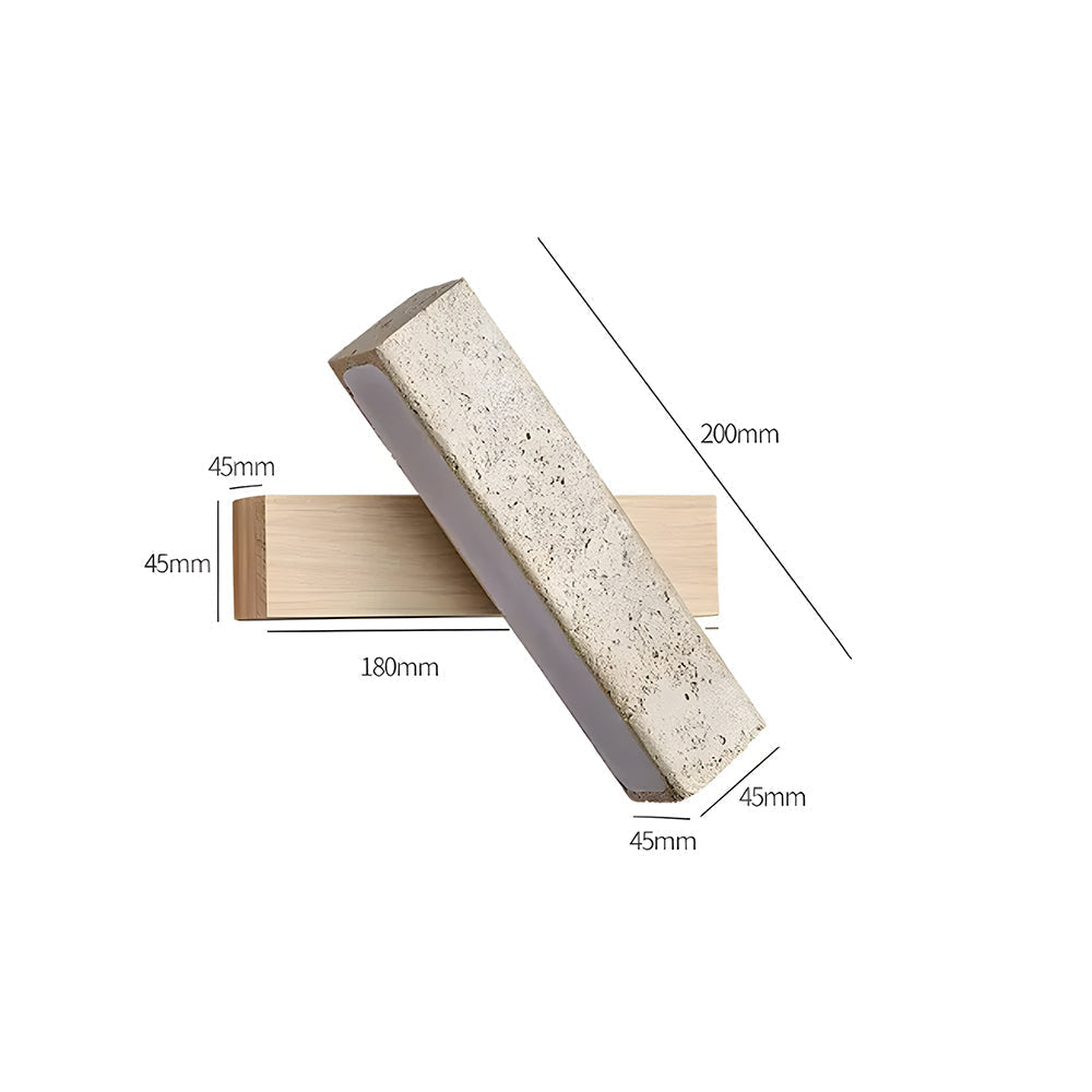 Travertine and Wood LED Wall Light for Modern Interiors
