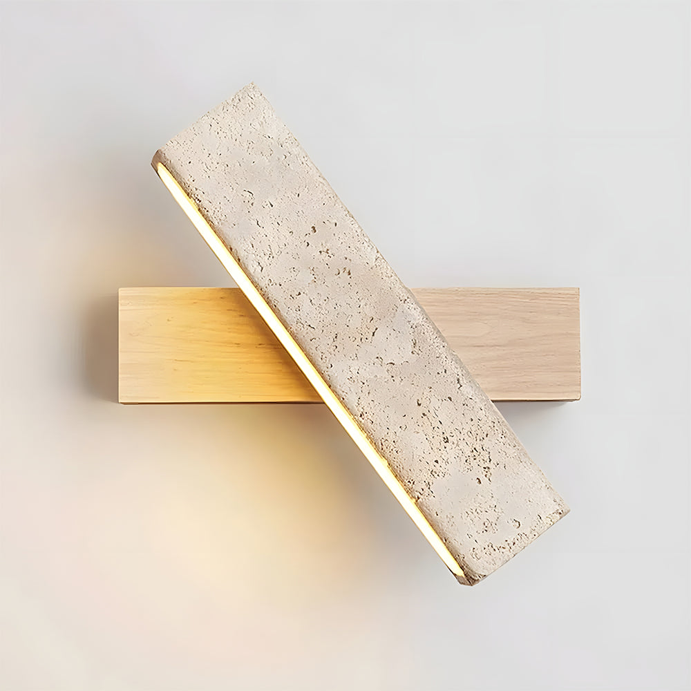 Travertine and Wood LED Wall Light for Modern Interiors