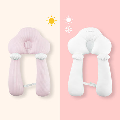 U-Shaped Infant Pillow with Adjustable Neck Support in Organic Cotton