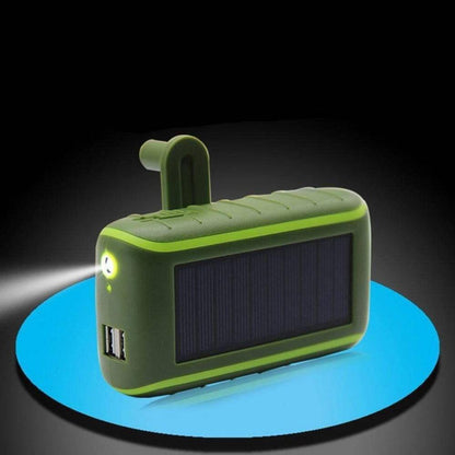 USB Hand Crank Solar Power Bank with LED Flashlight