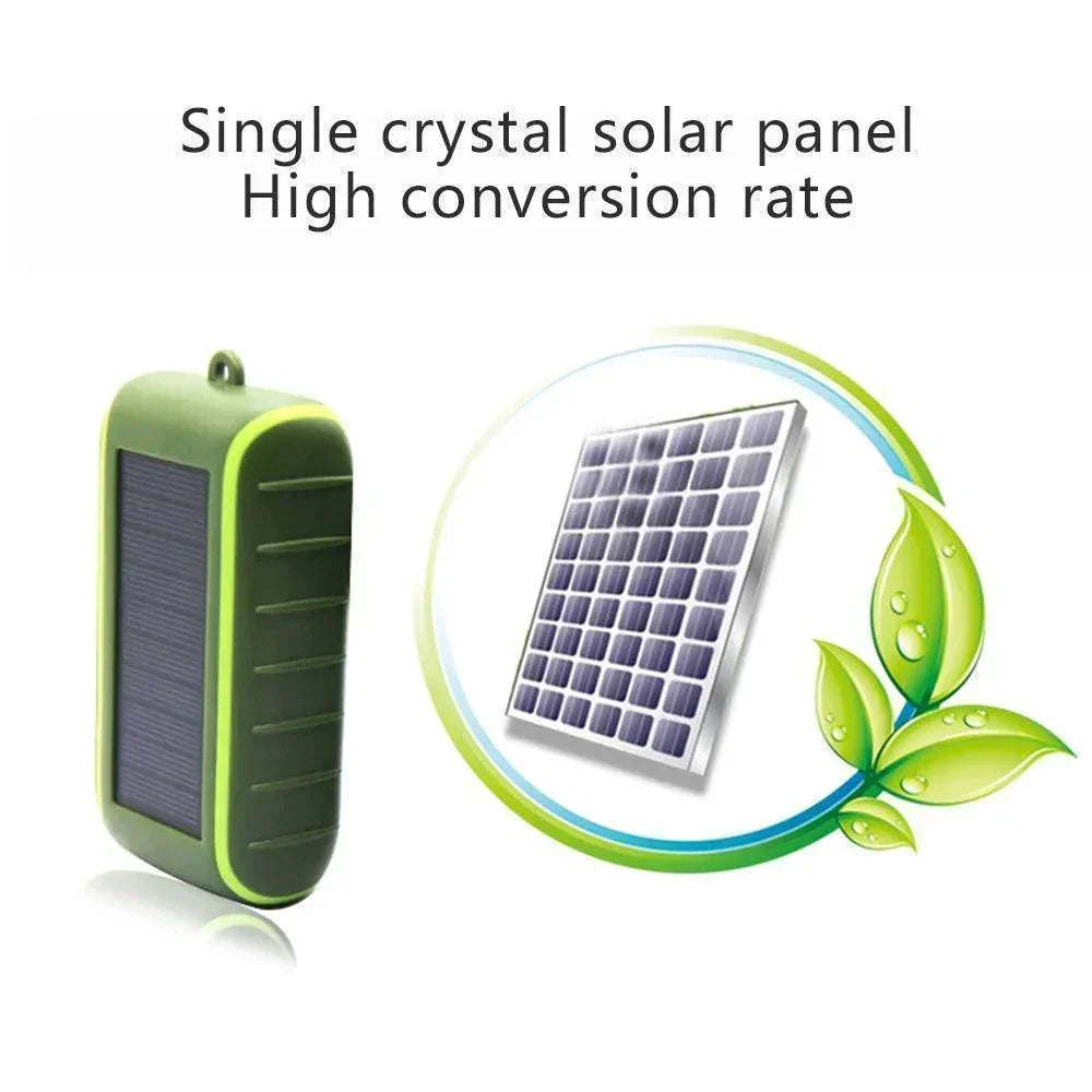 USB Hand Crank Solar Power Bank with LED Flashlight