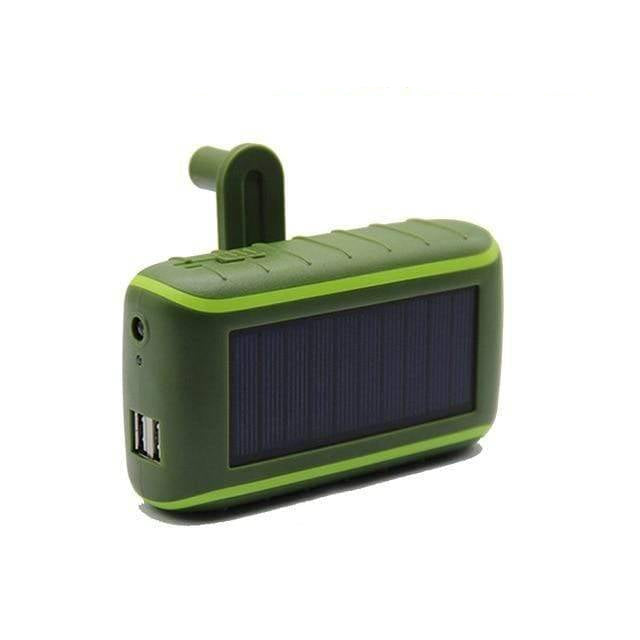USB Hand Crank Solar Power Bank with LED Flashlight