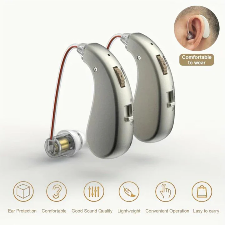 USB Rechargeable Bluetooth Hearing Aid with Noise Suppression