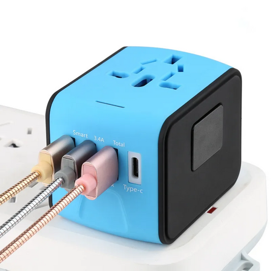 Centro de carga de viaje definitivo, adaptador universal con puertos USB
