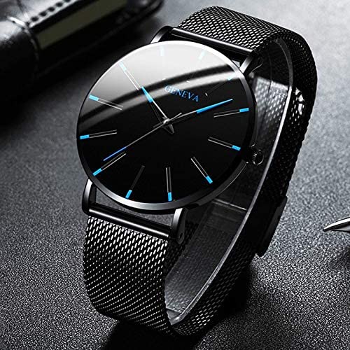 Reloj ultrafino para hombre, de estilo profesional, con diseño minimalista de acero inoxidable