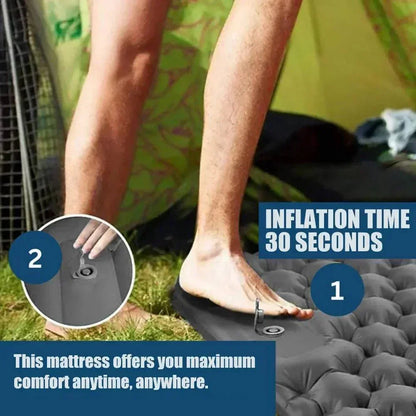 Ultralight Inflatable Camping Mattress with Built-In Foot Pump and Pillow