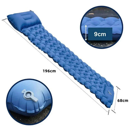 Ultralight Inflatable Camping Mattress with Built-In Foot Pump and Pillow