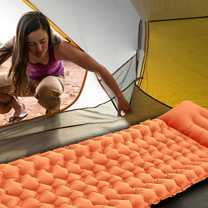 Ultralight Inflatable Camping Mattress with Built-In Foot Pump and Pillow