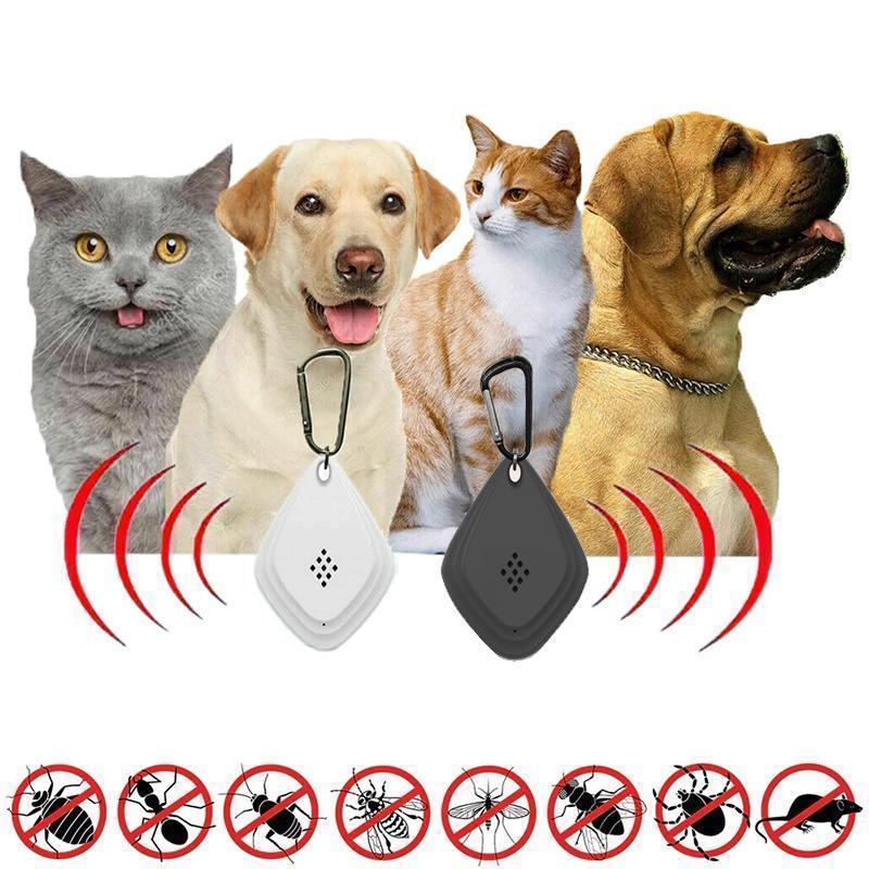 Ultrasonic Tick and Flea Protection Device for Pets with Rechargeable Battery