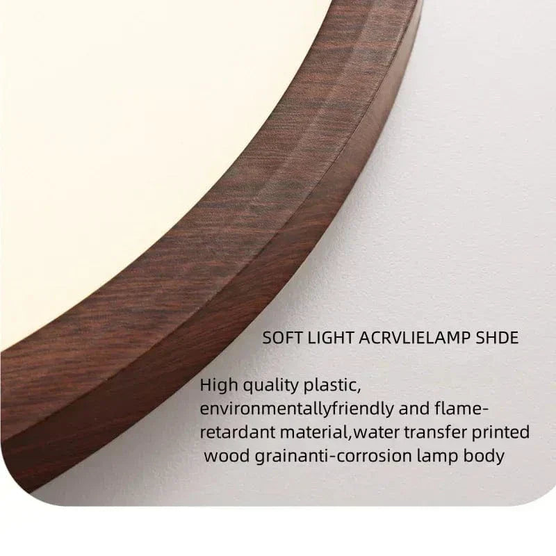 Ultrathin Circular Wooden LED Ceiling Light with 3-Colour Lighting