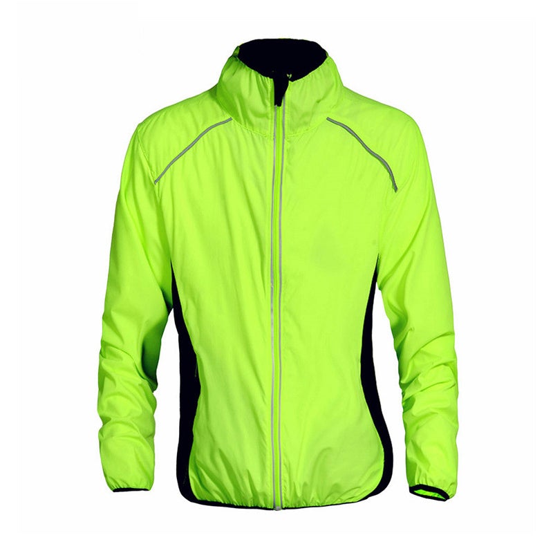 Unisex Cycling Windbreaker with Reflective Stripes and Waterproof Polyester Design