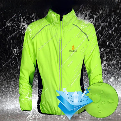 Unisex Cycling Windbreaker with Reflective Stripes and Waterproof Polyester Design